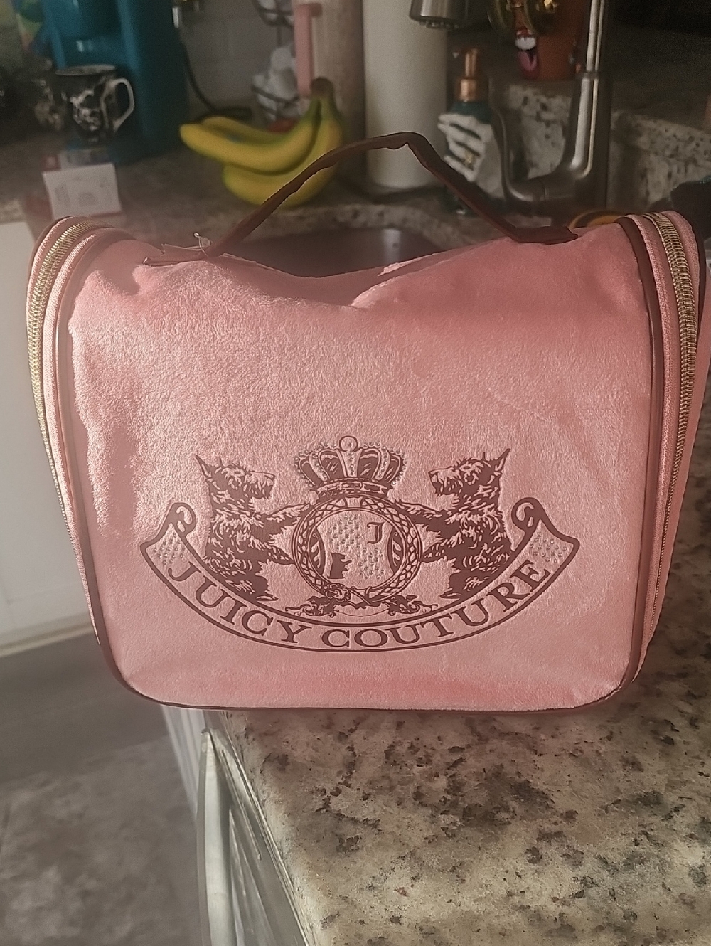 Juicy Couture Light Pink Logo Hanging Cosmetic Case